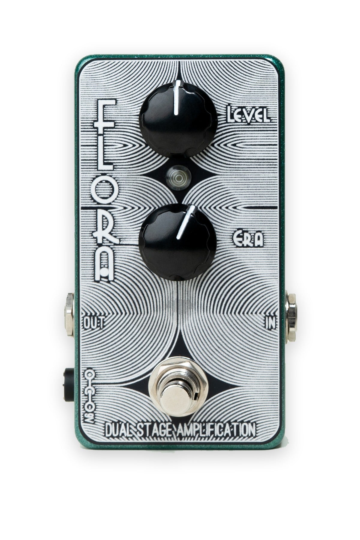 Flora Boost MK1 guitar pedal by Dual Stage Amplification — front panel with Level and Era controls